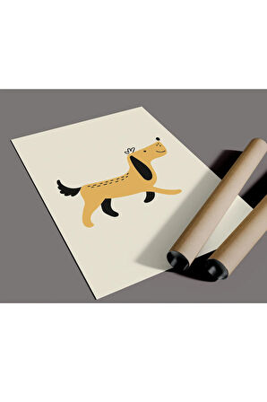 Çerçevesiz Poster, Sevimli Hayvanlar Vektör Çizimi, Dijital Baskı Poster