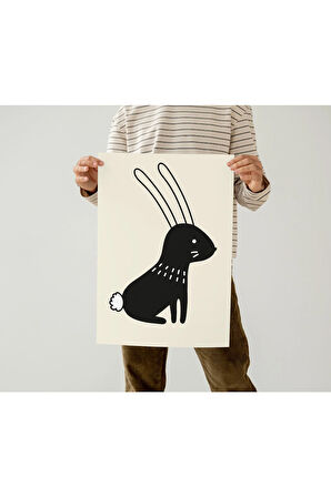 Çerçevesiz Poster, Sevimli Hayvanlar Vektör Çizimi, Dijital Baskı Poster