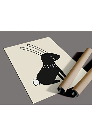 Çerçevesiz Poster, Sevimli Hayvanlar Vektör Çizimi, Dijital Baskı Poster