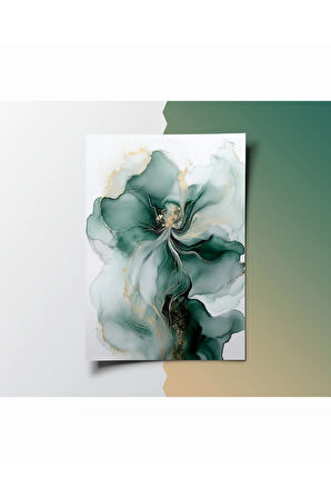 Çerçevesiz Poster 2 Adet Çiçek Desen Temalı Dijital Baskılı Çerçeve, Tablo İçin Poster