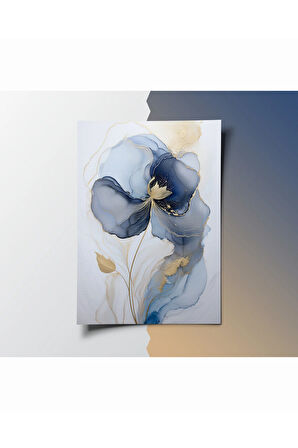 Çerçevesiz Poster 2 Adet Çiçek Desen Temalı Dijital Baskılı Çerçeve, Tablo İçin Poster