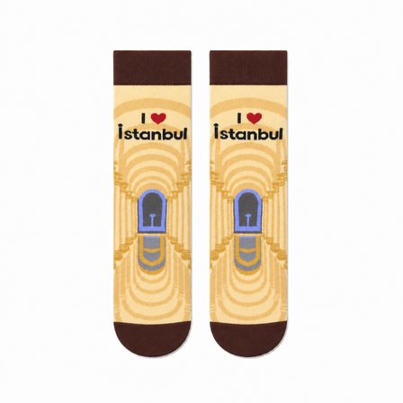 Carnaval Yere Batan Sarnıcı Desenli Unisex Soket Çorap
