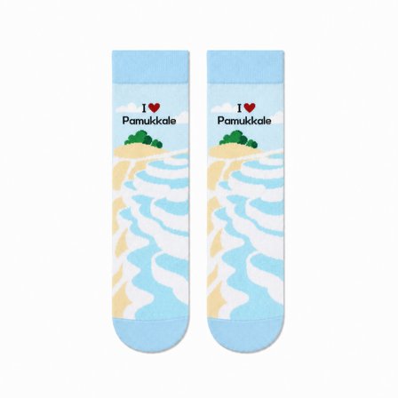 Carnaval Pamukkale Travertenleri Unisex Soket Çorap