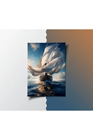 Çerçevesiz Poster Soyut Gemi - Dijital Baskı - Gemi Temalı Poster
