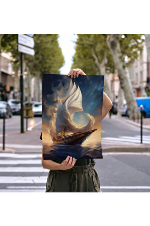 Çerçevesiz Poster Soyut Gemi - Dijital Baskı - Gemi Temalı Poster