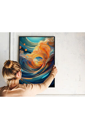 Çerçevesiz Poster Dalgalar, Dijital Baskı Dalgalar Poster, Ofis, Salon Dekorasyon