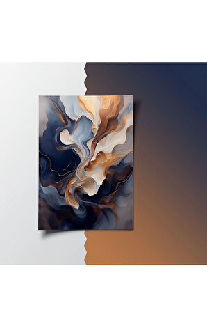 Çerçevesiz Poster Dalgalı Desenler, Dijital Baskı Dalgalı Desenler Poster, Ofis, Salon Dekorasyon