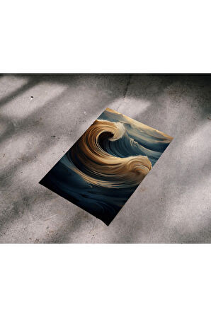 Çerçevesiz Poster Dalga Temalı, Dijital Baskı Dalga Temalı Poster, Ofis, Salon Dekorasyon