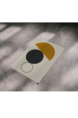 Çerçevesiz Poster, Dijital Baskı Soyut Daireler Temalı Poster, Soyut, Ev, Ofis, Mutfak Dekorasyon