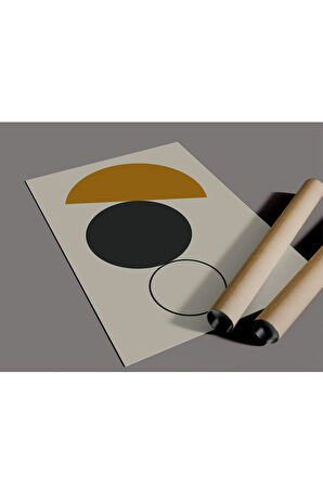 Çerçevesiz Poster, Dijital Baskı Soyut Daireler Temalı Poster, Soyut, Ev, Ofis, Mutfak Dekorasyon