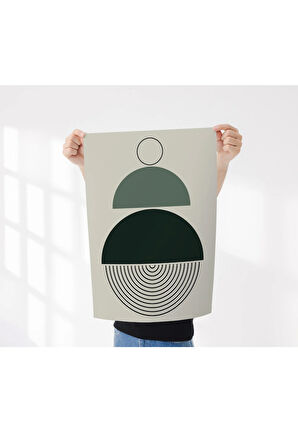 Çerçevesiz Poster, Dijital Baskı Soyut Yarım Daireler Poster, Soyut, Ev, Ofis, Mutfak Dekorasyon