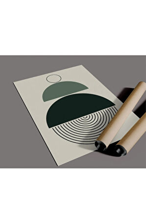 Çerçevesiz Poster, Dijital Baskı Soyut Yarım Daireler Poster, Soyut, Ev, Ofis, Mutfak Dekorasyon