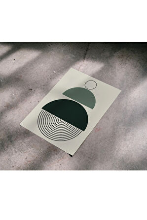 Çerçevesiz Poster, Dijital Baskı Soyut Yarım Daireler Poster, Soyut, Ev, Ofis, Mutfak Dekorasyon