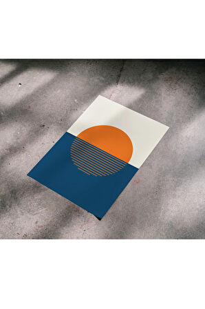 Çerçevesiz Poster, Dijital Baskı Soyut Turuncu Daire Poster, Minimal, Ev, Ofis, Mutfak Dekorasyon