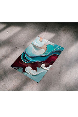 Çerçevesiz Poster, Dijital Baskı Soyut Dalga Temalı Poster, Minimal, Ev, Ofis, Mutfak Dekorasyon