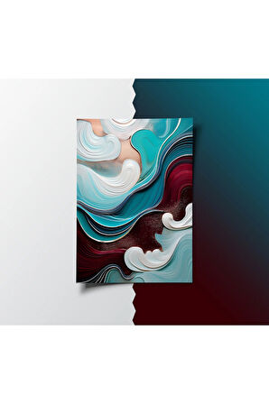 Çerçevesiz Poster, Dijital Baskı Soyut Dalga Temalı Poster, Minimal, Ev, Ofis, Mutfak Dekorasyon