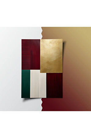 Çerçevesiz Poster, Dijital Baskı Soyut Renkli Bloklar Poster, Minimal, Ev, Ofis, Dekorasyon