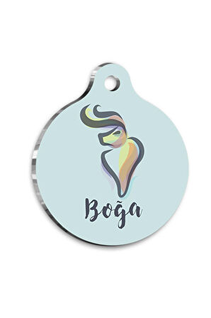 Boğa Burcu Kedi Köpek Künyesi Medium 2,6 x 3,8 cm
