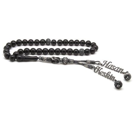 1000 Ayar Gümüş Kazaz Püsküllü Küre Kesim İsim Yazılı Rus Oltu Tesbih