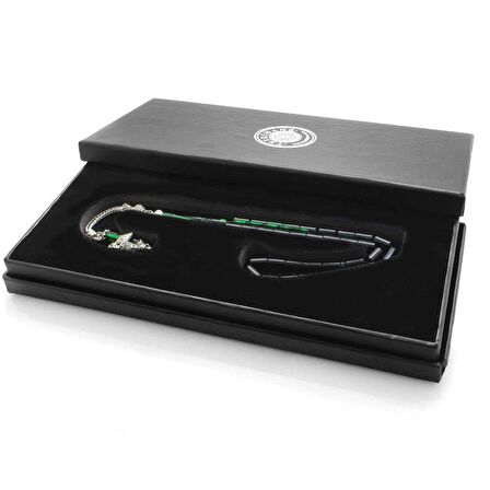 Kararmaz Metal Anadolu Desen Püsküllü Kesme Kesim Süzme Yeşil-Siyah Sıkma Kehribar