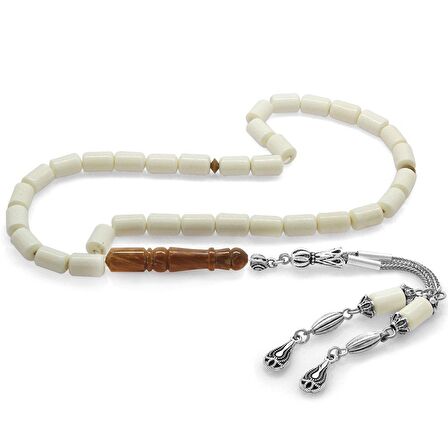 Kararmaz Metal Su Damlası Püsküllü Kesme Kesim Kuka İmameli Deve Kemiği Tesbih