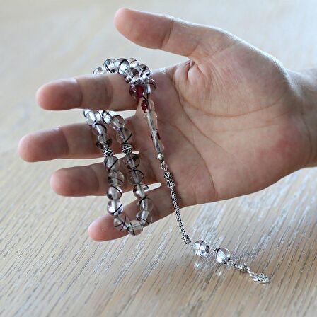 925 Ayar Gümüş Püsküllü Kişiye Özel Saç Teli İçerir Tesbih