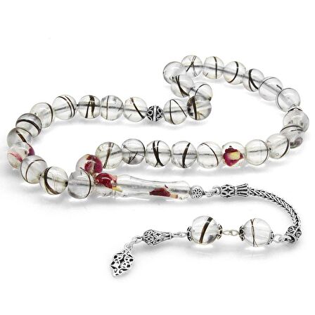 925 Ayar Gümüş Püsküllü Kişiye Özel Saç Teli İçerir Tesbih