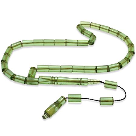 Sistemli Kesme Kesim Su Yeşili Ateş Kehribar Tesbih