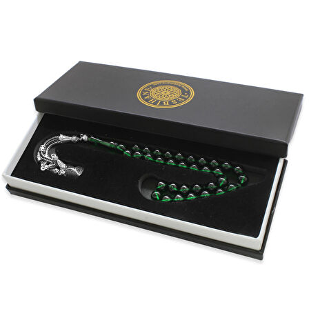 Kararmaz Metal Mecidiye Püsküllü İstanbul Kesim Yeşil Ateş Kehribar Tesbih