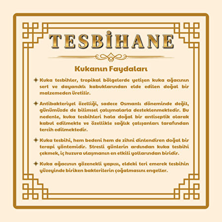 Sistemli Arpa Kesim Cilalı Kuka Kombinasyonlu Deve Kemiği Tesbih