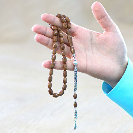 925 Ayar Gümüş Kral Zincir Püsküllü Kapsül Kesim Exclusive Renk Cilalı Kuka Tesbih