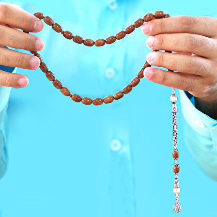 925 Ayar Gümüş Kral Zincir Püsküllü Kapsül Kesim Exclusive Renk Cilalı Kuka Tesbih