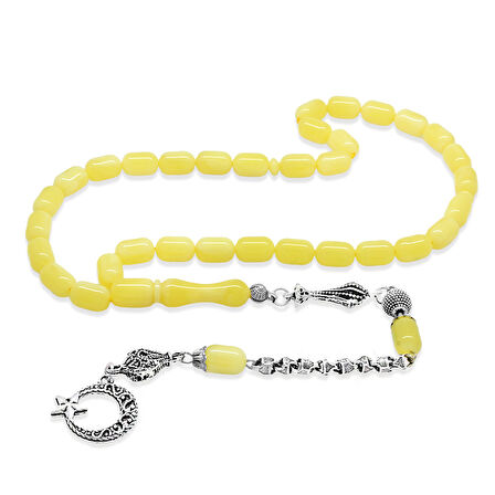 Kararmaz Metal Kafes Zincir Püsküllü Kapsül Kesim Sarı Beyaz Hareli Beyrut Kehribar Tesbih