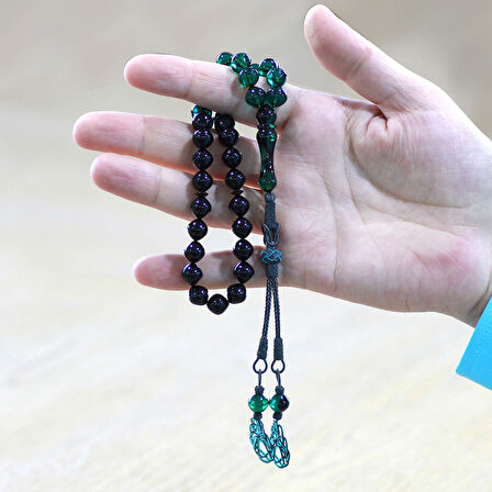 1000 Ayar Gümüş Özel Kazaz Püsküllü İstanbul Kesim Süzme Turkuaz Siyah Ateş Kehribar Tesbih