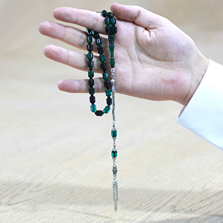 Kararmaz Metal Arnavut Püsküllü Uçlu Kapsül Kesim Turkuaz Siyah Ateş Kehribar Tesbih