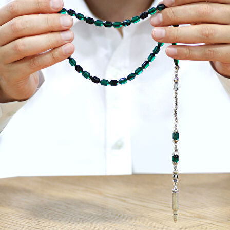 Kararmaz Metal Arnavut Püsküllü Uçlu Kapsül Kesim Turkuaz Siyah Ateş Kehribar Tesbih