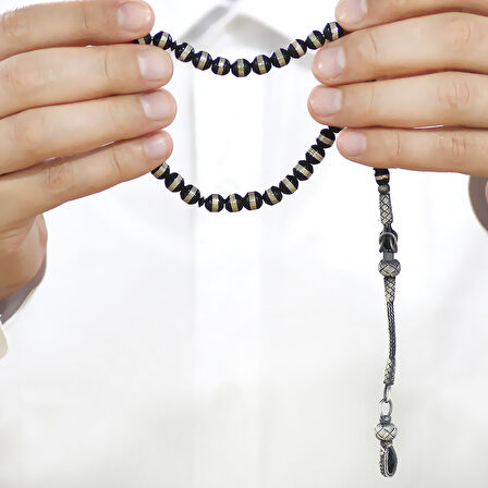 1000 Ayar Gümüş Kazaz Püsküllü Metal Sarmal Silindir Kesim Kuka Tesbih