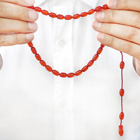 Sistemli Özel Kesim Sedefli Turuncu Ateş Kehribar Tesbih