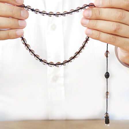 Sistemli Arpa Kesim Şeffaf Ateş Kehribar Tesbih