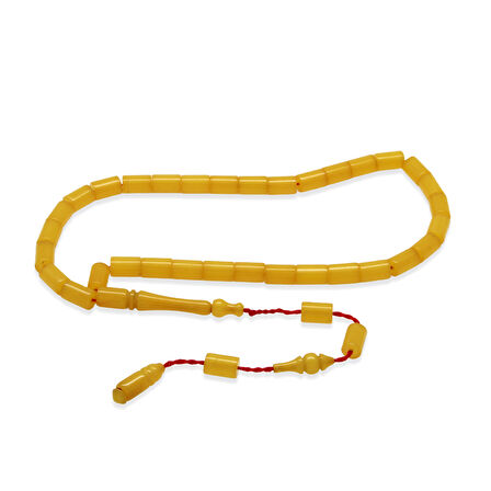 Sistemli Kesme Kesim Sarı Bilek Boy Ateş Kehribar Tesbih