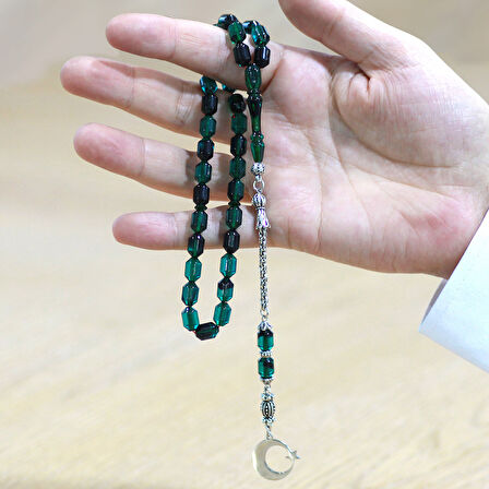 Kararmaz Metal Arnavut Zincir Püsküllü Uçlu Kapsül Kesim Kişiye Özel İsim Yazılı Ayyıldız Plakalı Turkuaz Siyah Ateş Kehribar Tesbih