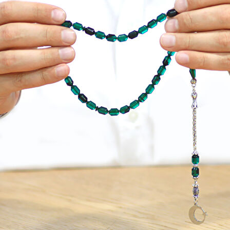 Kararmaz Metal Arnavut Zincir Püsküllü Uçlu Kapsül Kesim Kişiye Özel İsim Yazılı Ayyıldız Plakalı Turkuaz Siyah Ateş Kehribar Tesbih