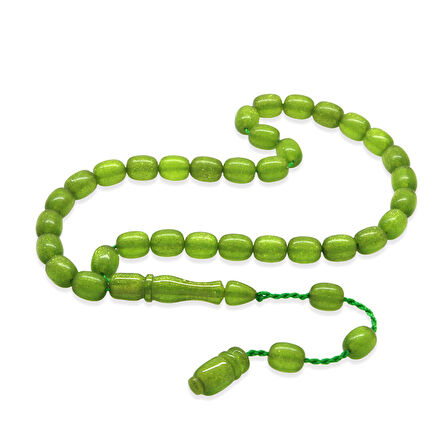 Sistemli Küp Kesim Bilek Boy Sedefli Yeşil Ateş Kehribar Tesbih