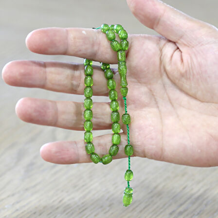 Sistemli Küp Kesim Bilek Boy Sedefli Yeşil Ateş Kehribar Tesbih