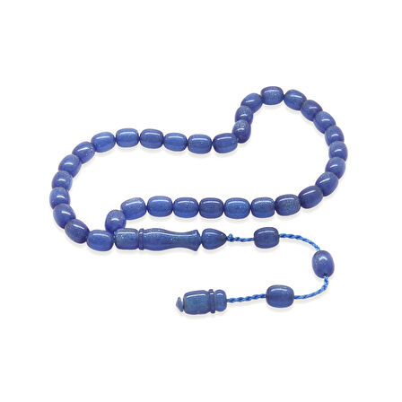 Sistemli Küp Kesim Bilek Boy Sedefli Mavi Ateş Kehribar Tesbih