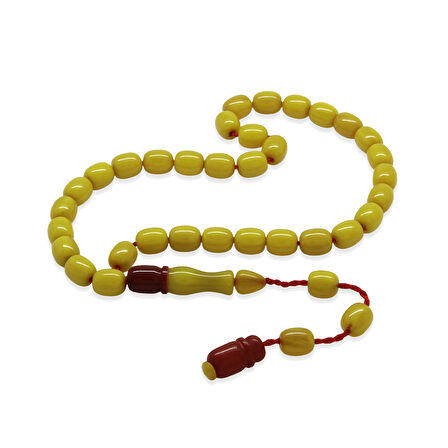 Sistemli Küp Kesim Çift Renk İmameli Bilek Boy Yeşil Ateş Kehribar Tesbih