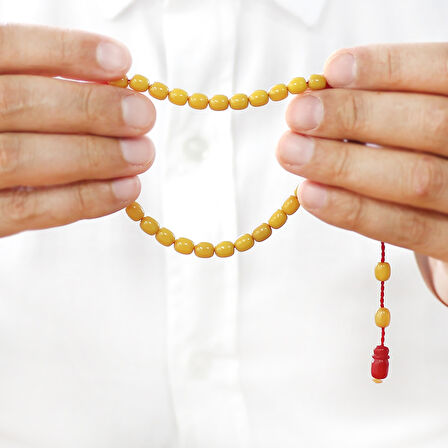 Sistemli Küp Kesim Çift Renk İmameli Bilek Boy Yeşil Ateş Kehribar Tesbih