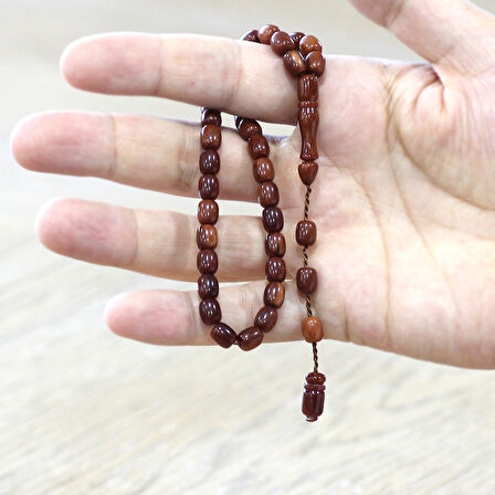 Sistemli Küp Kesim Bilek Boy Kahverengi Ateş Kehribar Tesbih