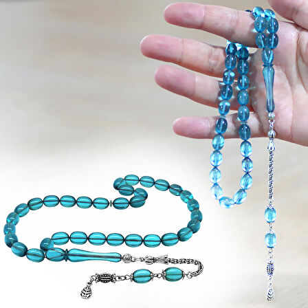 Kararmaz Metal Arnavut Zincir Püsküllü Sülün İmame Beyzi Kesim Mavi Katalin Tesbih