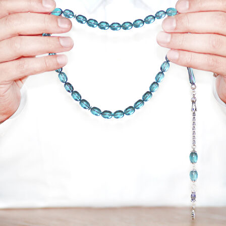 Kararmaz Metal Arnavut Zincir Püsküllü Sülün İmame Beyzi Kesim Mavi Katalin Tesbih